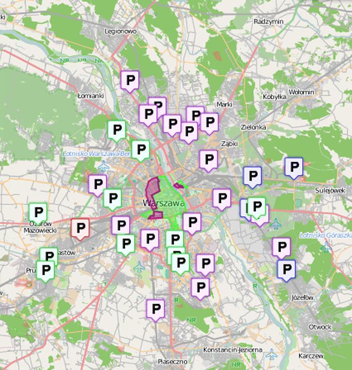 Dostępność miejsc parkingowych