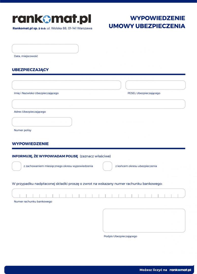 Rozwiązanie umowy OC