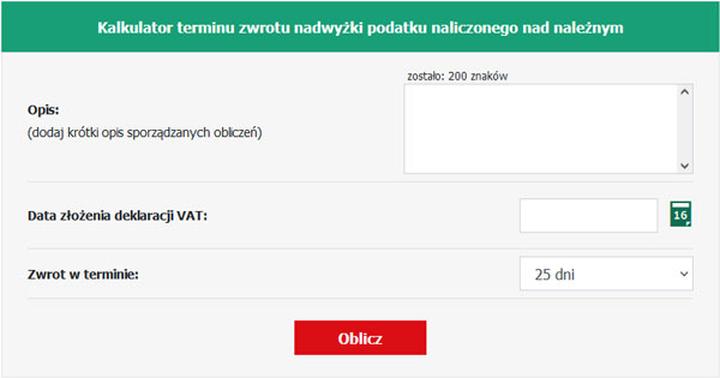 Termin zwrotu podatkowego