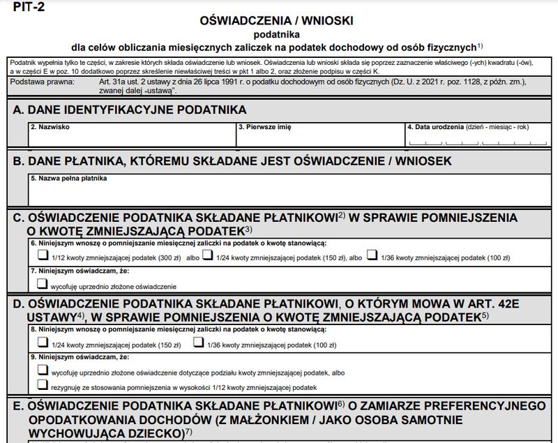 Zmiany w przepisach PIT