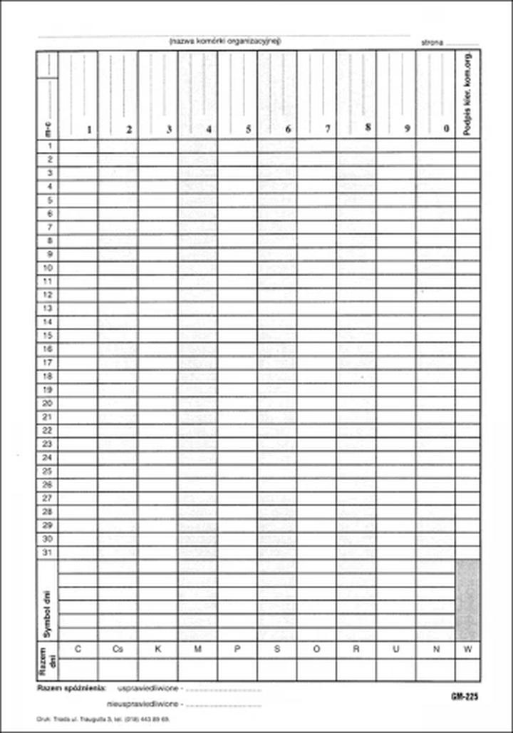 Zarządzanie obecnościami