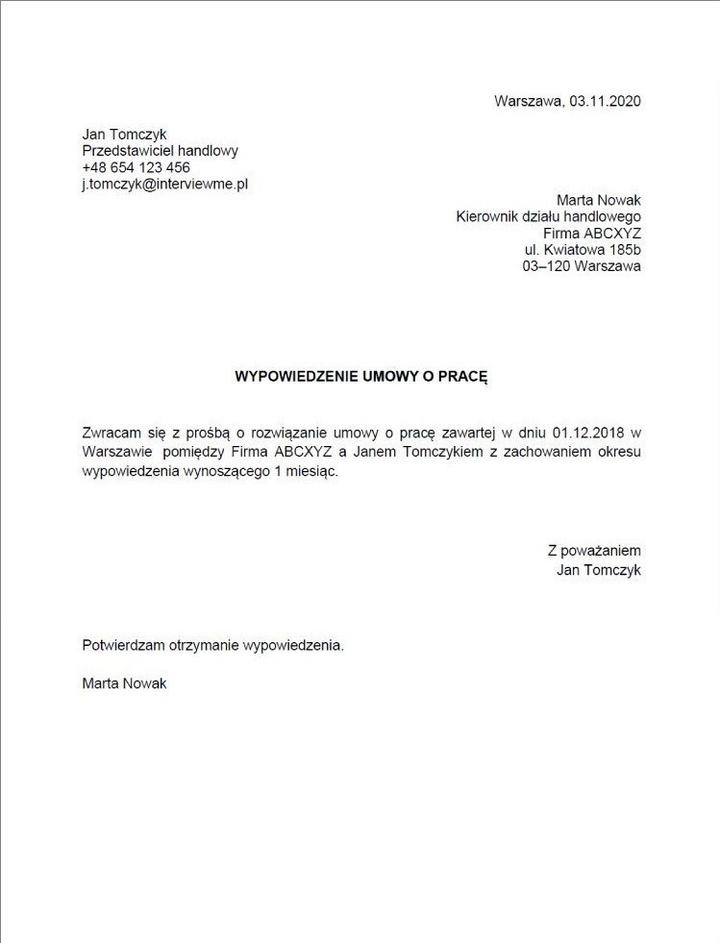 Błędy przy wypowiedzeniu umowy