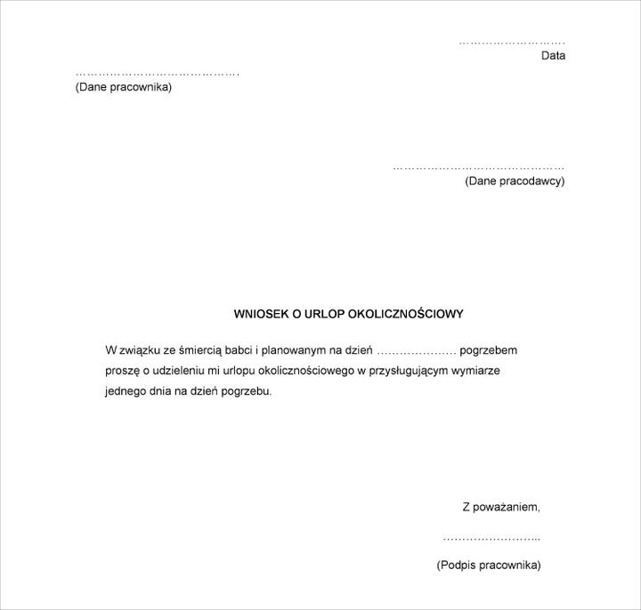 Urlop okolicznościowy po stracie bliskiego