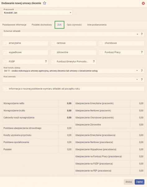Składki emerytalne w umowie zlecenie