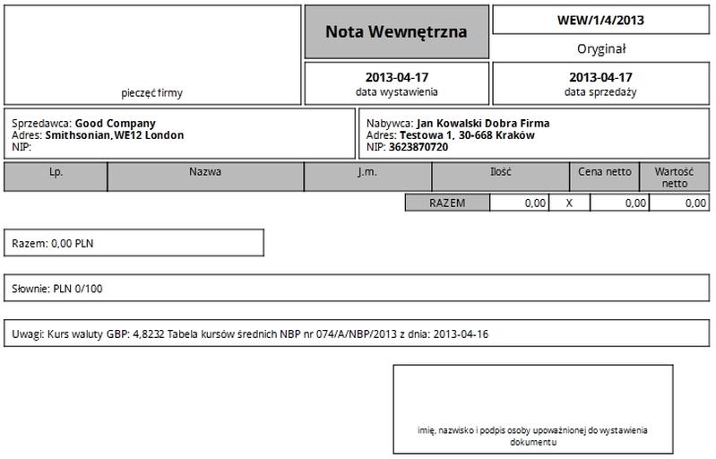 Faktura wewnętrzna