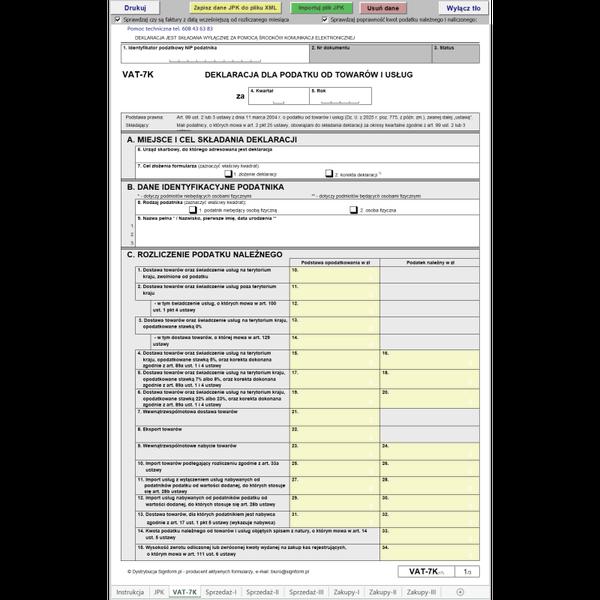Formularz VAT-7