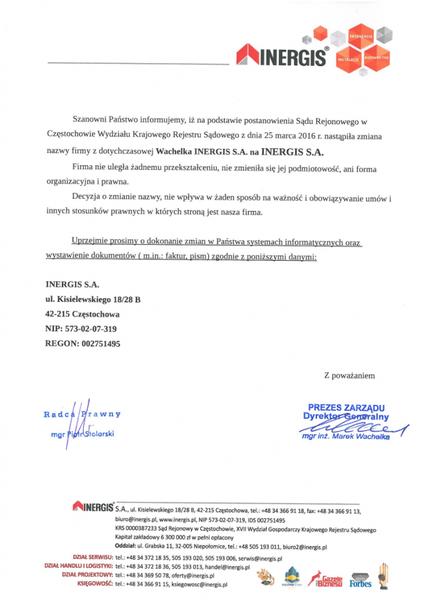 Przygotowanie nowej nazwy
