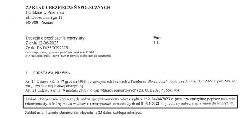 Wysokość rekompensaty