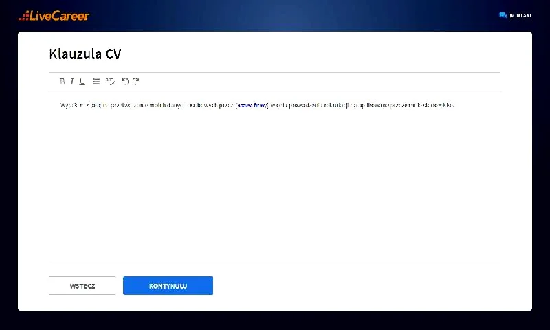 Klauzula CV – aktualny wzór do skutecznej aplikacji